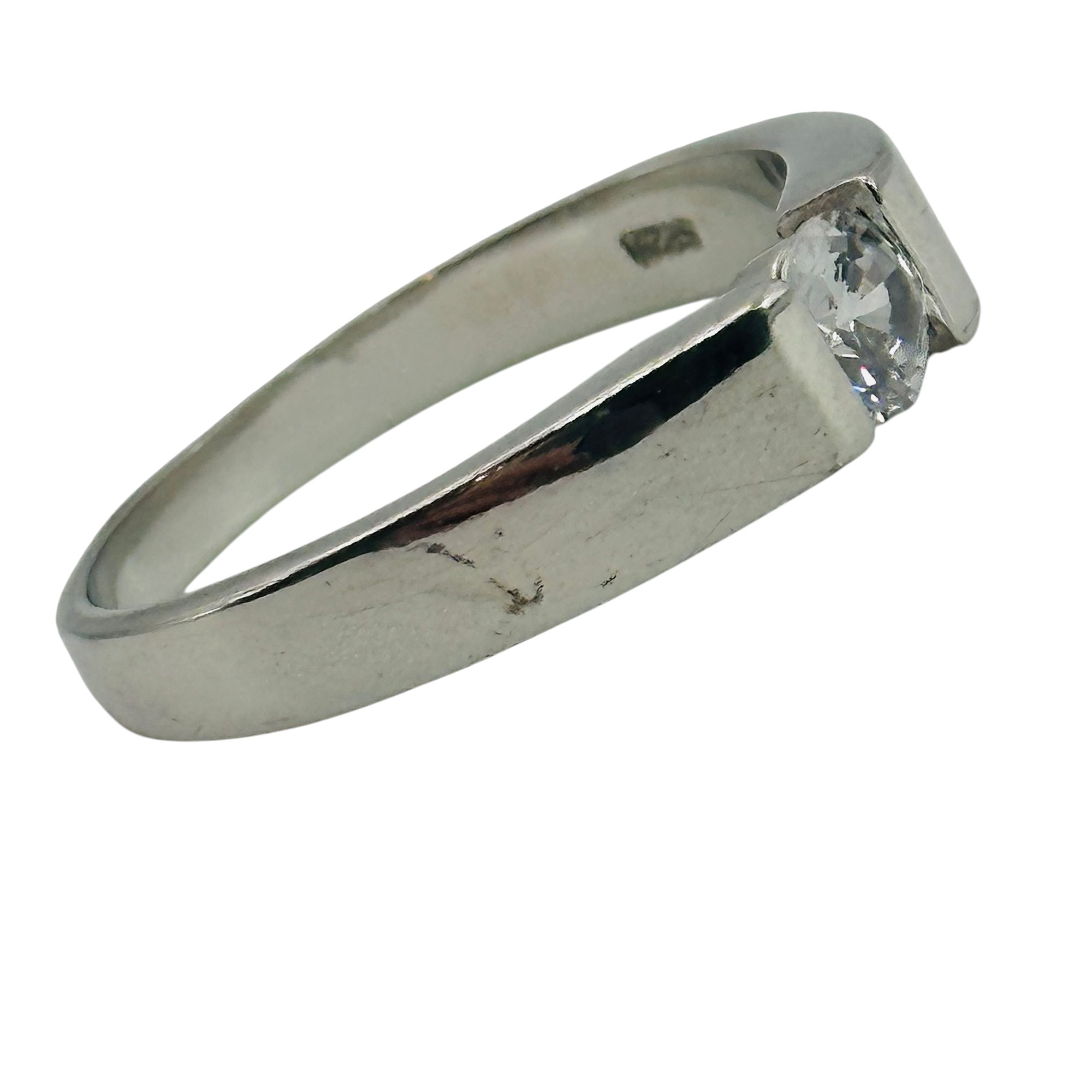 Sterling Rhinestone Ring Sz 9