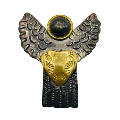 Sterling Stamped Angel Brooch Pendant. Sterling stamped angel brooch pendant 6.3g