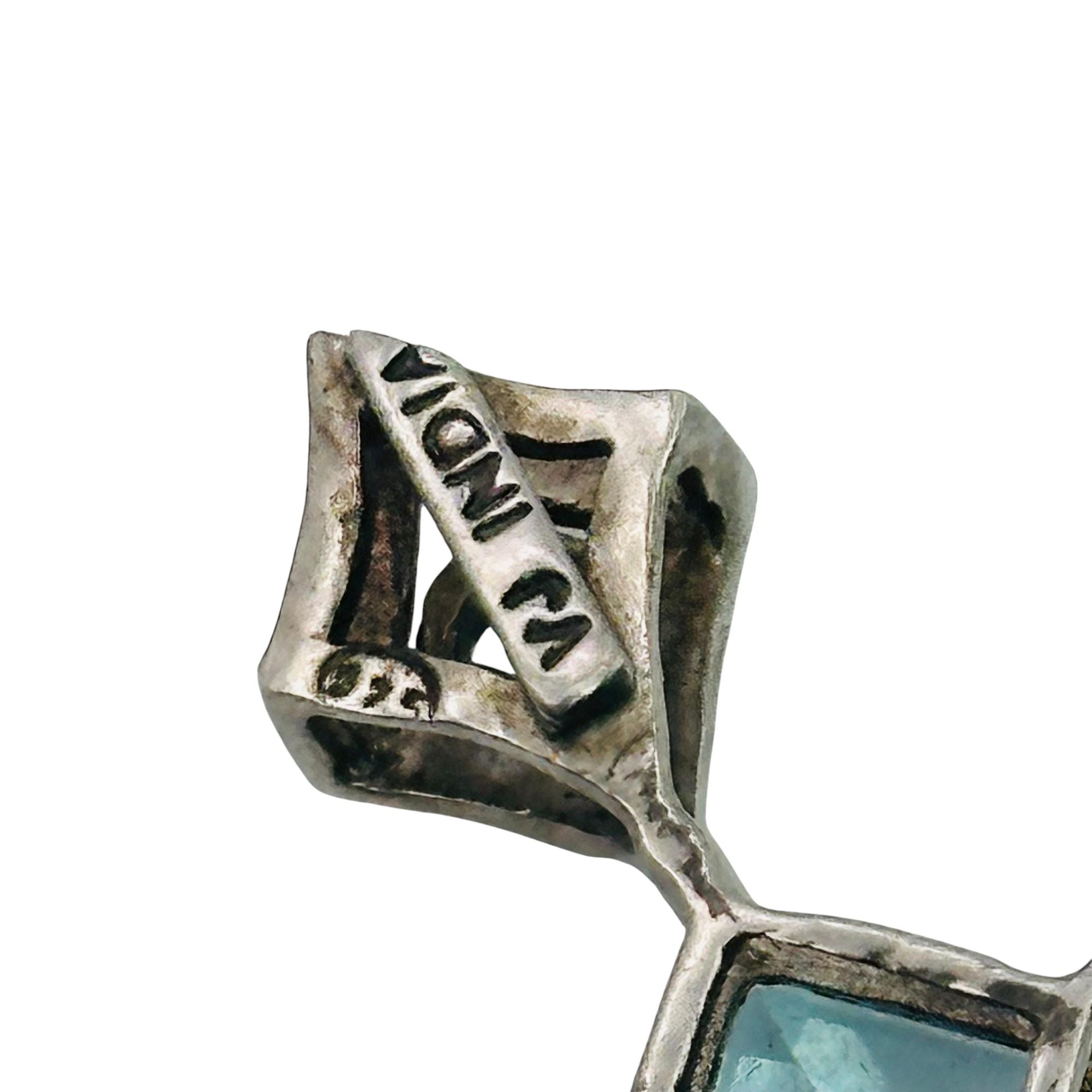 Signed VJ Sterling Topaz Pendant