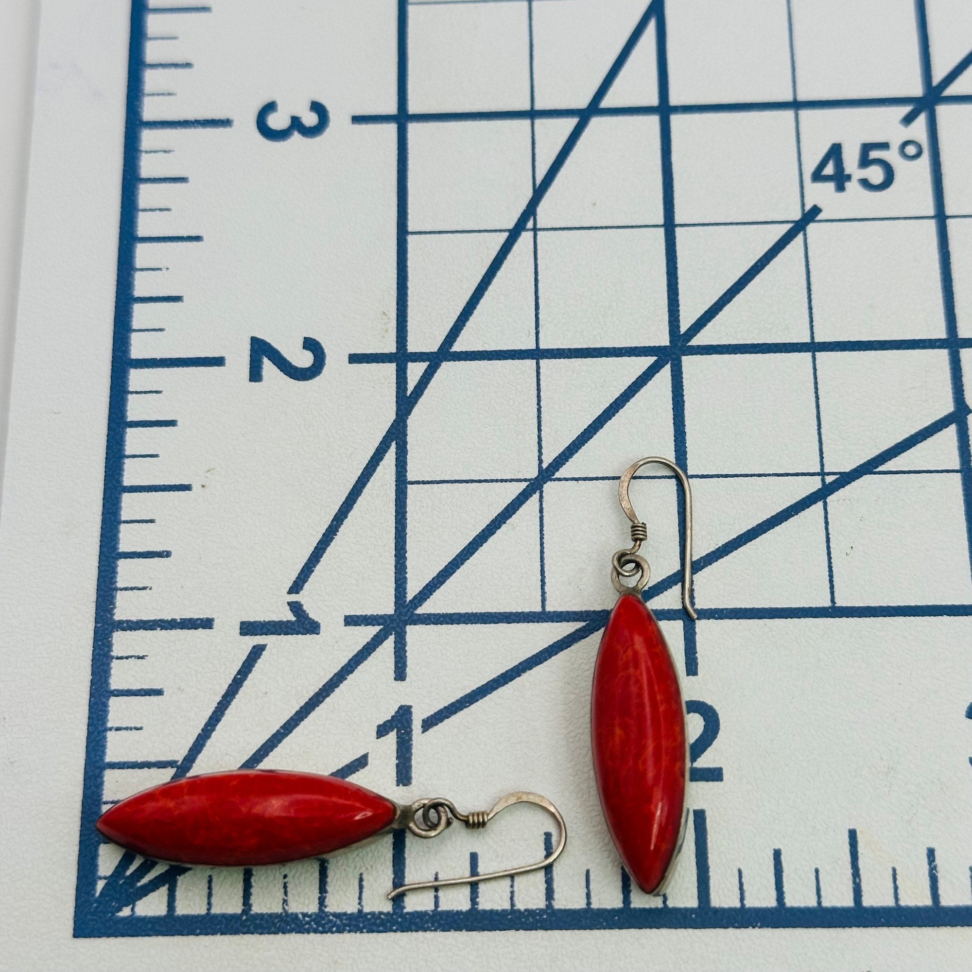 Sterling Coral Dangle Earrings
