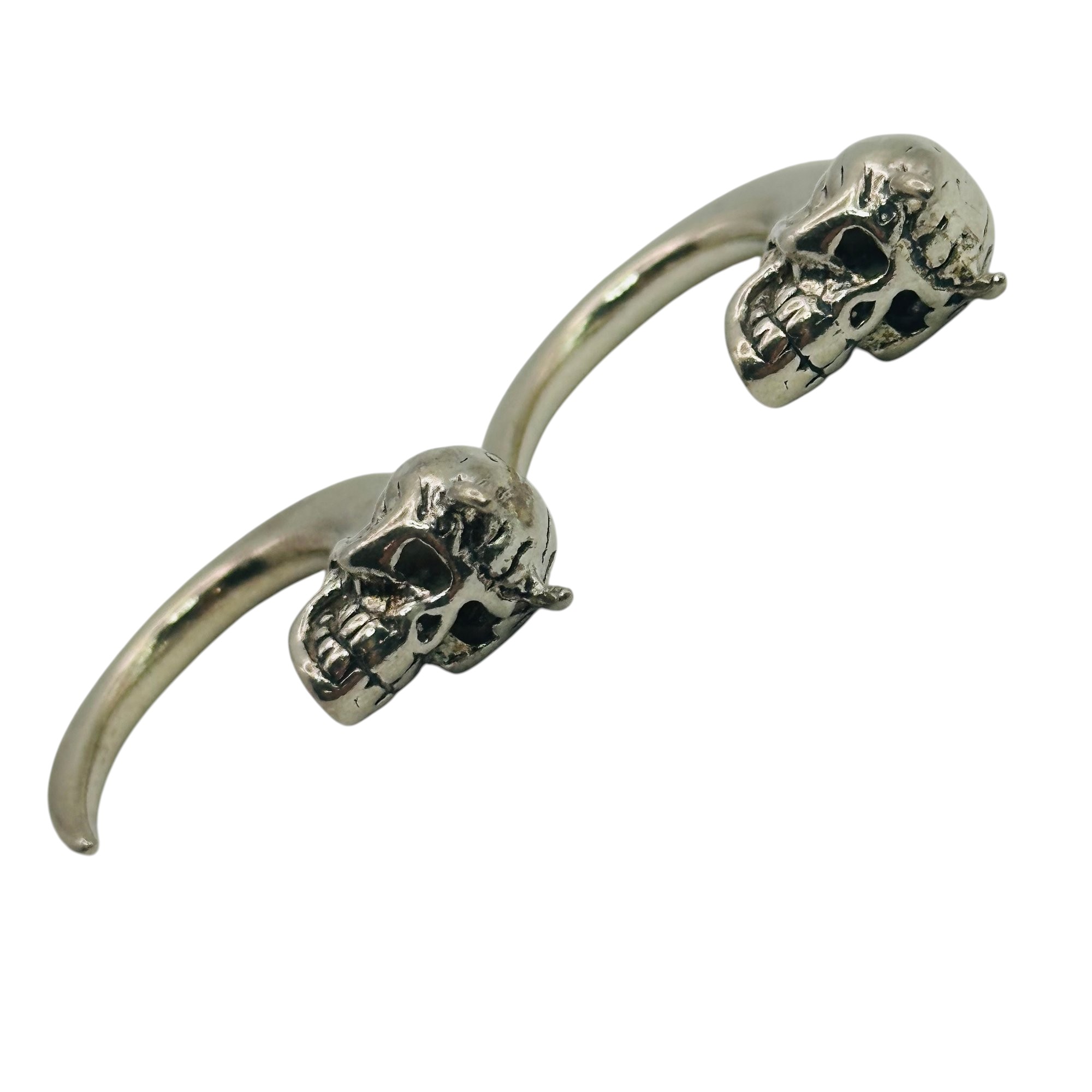 Sterling Gothic Skull Taper Earrings