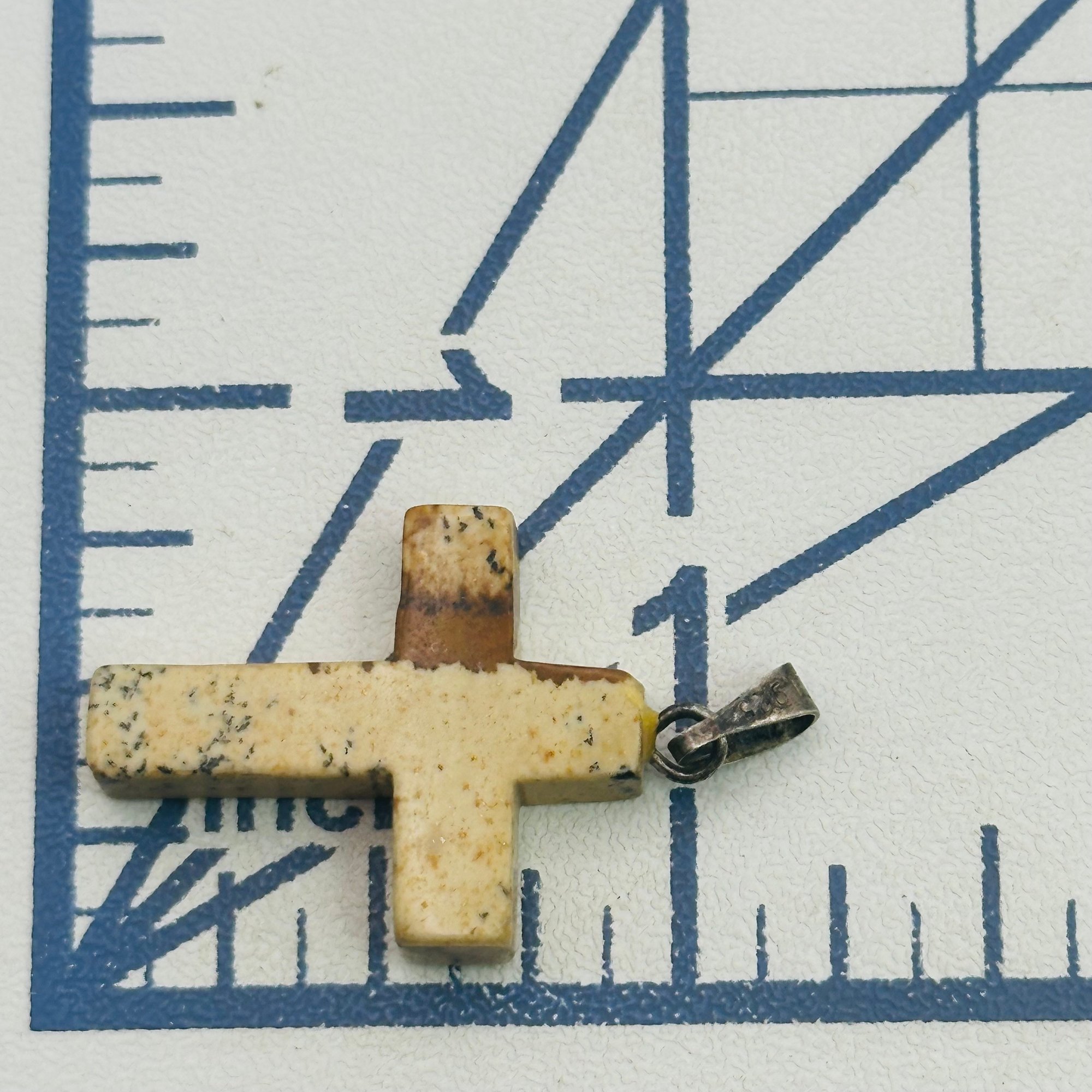 Sterling Jasper Cross Pendant