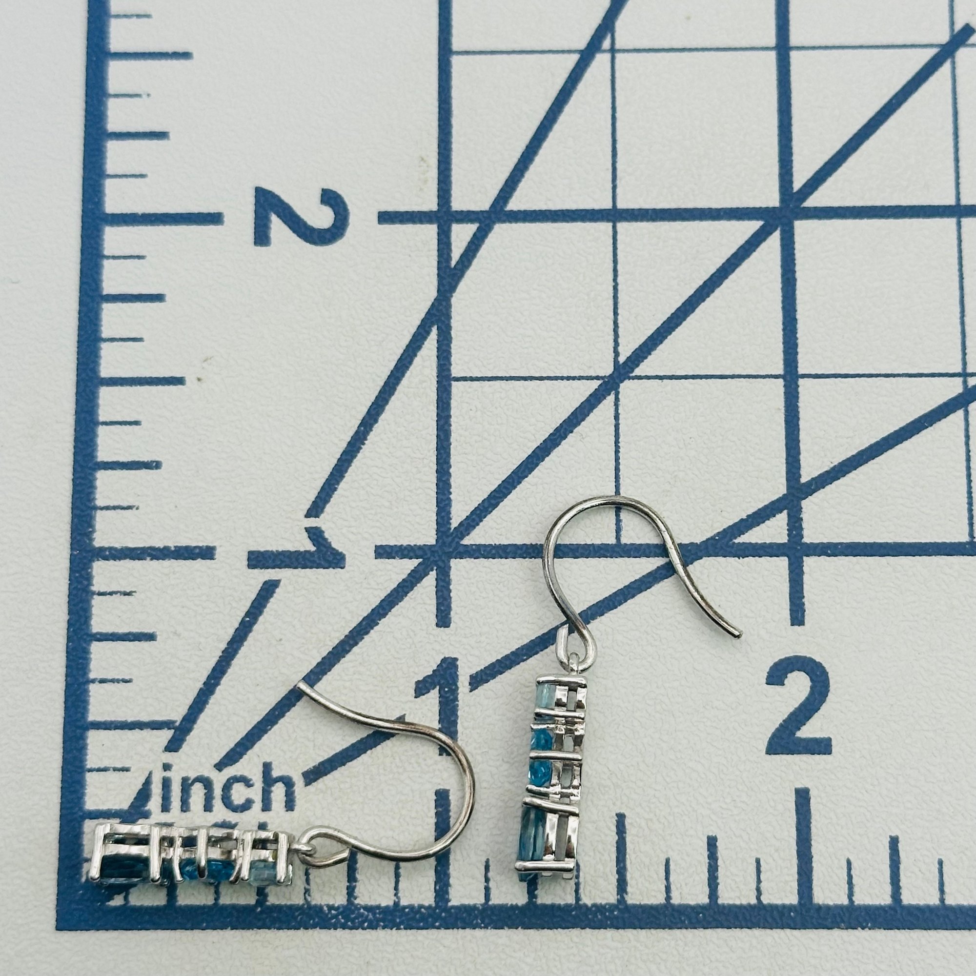 Signed Sterling Triple Topaz Earrings