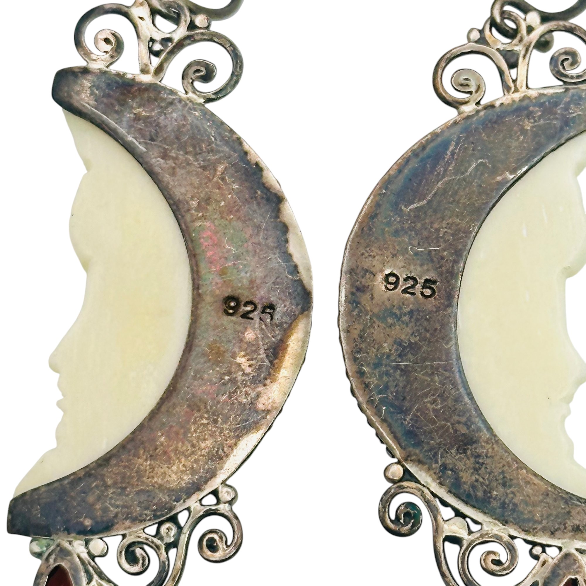 Sterling Owl Protector Moon Earrings