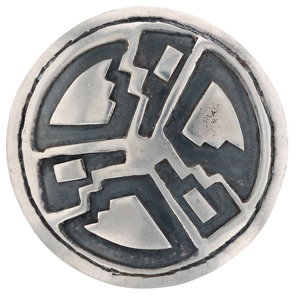 Lot 65: Vintage Hopi Sterling Overlay Brooch