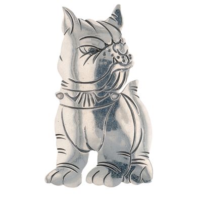 Lambert Perry Navajo Sterling Stamped Bulldog Pendant/Brooch / Weight: 8.3g / Approximate 