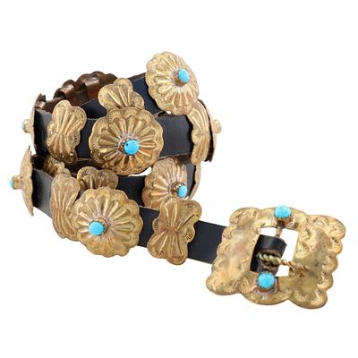 Richardson's Trading Post: Navajo Copper Turquoise Concho Hat Band. Navajo Copper Turquoise 