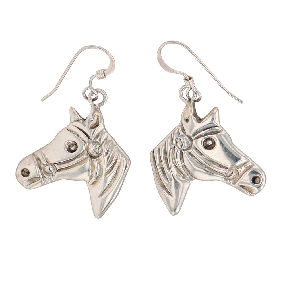 Lot 153: Richardson's Trading Post: Allison Manuelito Navajo Sterling Horse Earrings