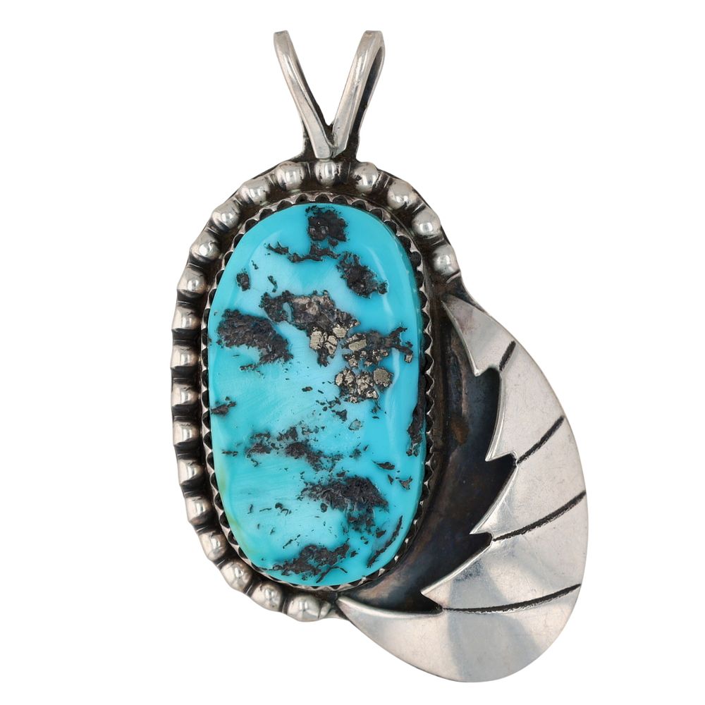 Lot 159: Richardson's Trading Post: Navajo Sterling Turquoise Pendant