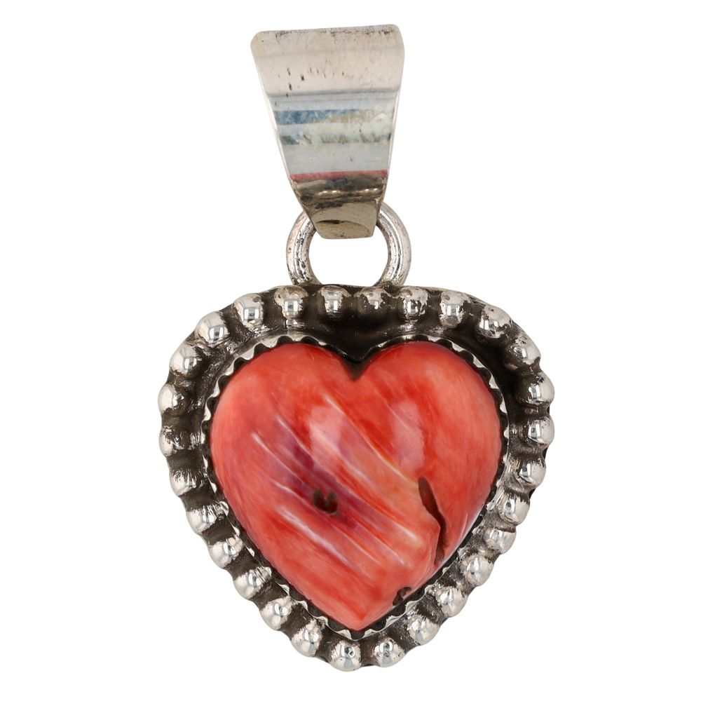 Lot 165: Richardson's Trading Post: Shirley Lee Navajo Sterling Spiny Oyster Heart Pendant