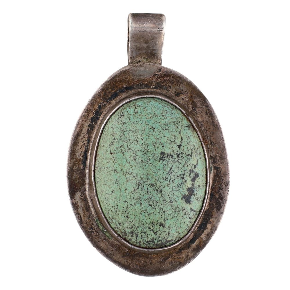 Lot 203: Vintage Navajo Sterling Turquoise Pendant