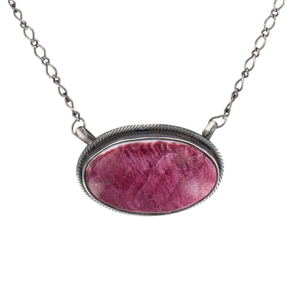 Lot 216: Scott Skeets Navajo Sterling Purple Spiny Oyster Necklace