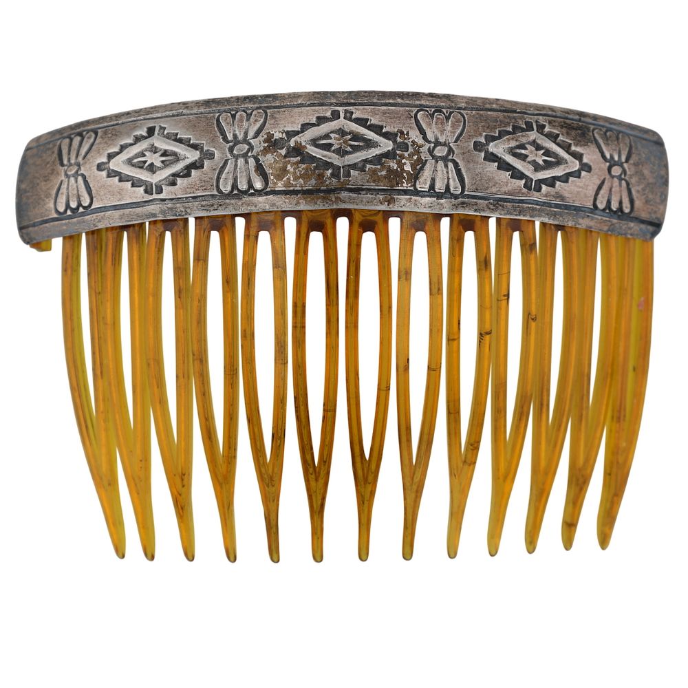 Lot 226: Vintage Navajo Sterling Stamped Hair Comb