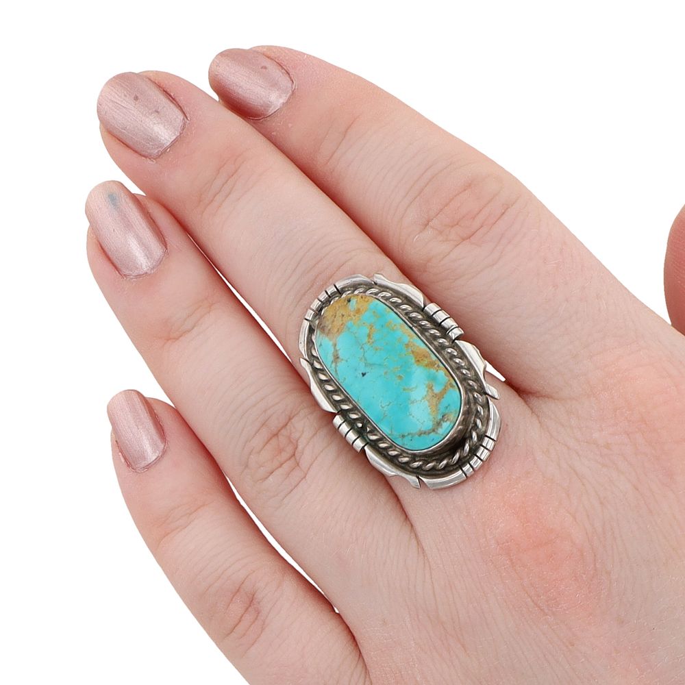 Lot 234: Betta Lee Navajo Sterling Turquoise Ring Sz 7.5