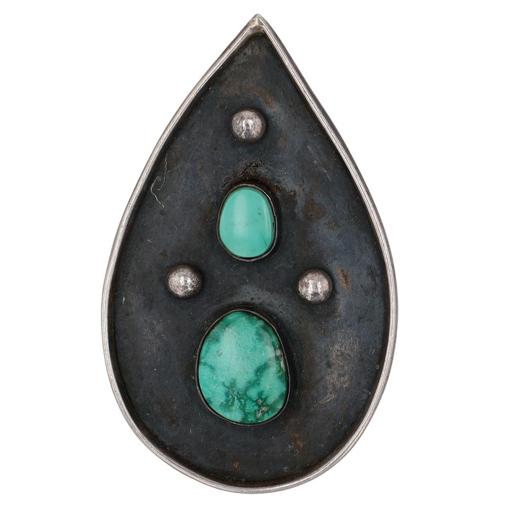 Lot 339: Vintage Navajo Sterling Turquoise Pendant