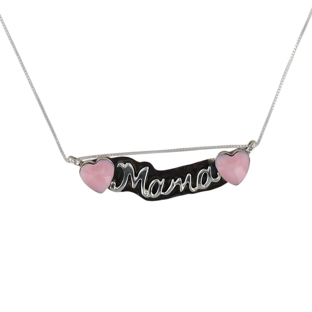 Lot 356: Charlene Yazzie Navajo Sterling Pink Conch Mama Necklace