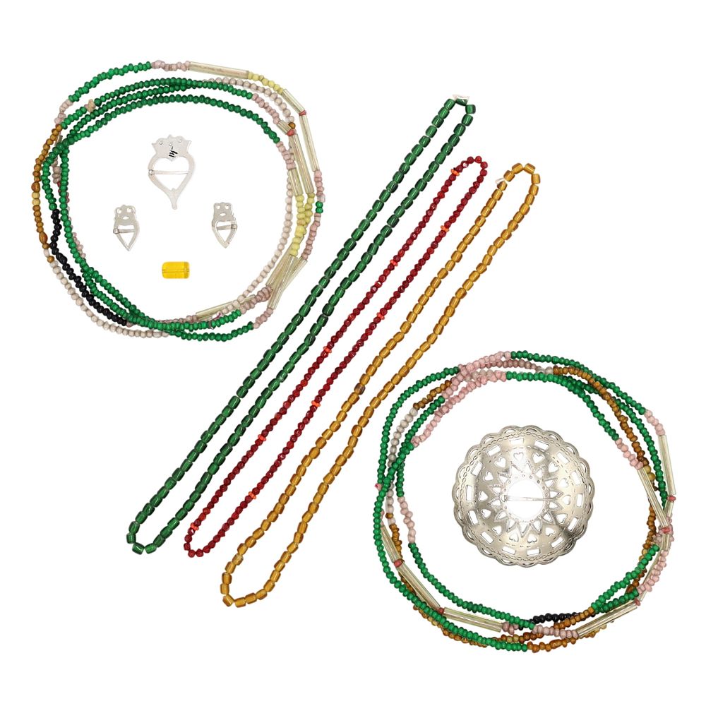 Lot 366: Native American Trade Bead & Silver Brooches Collection