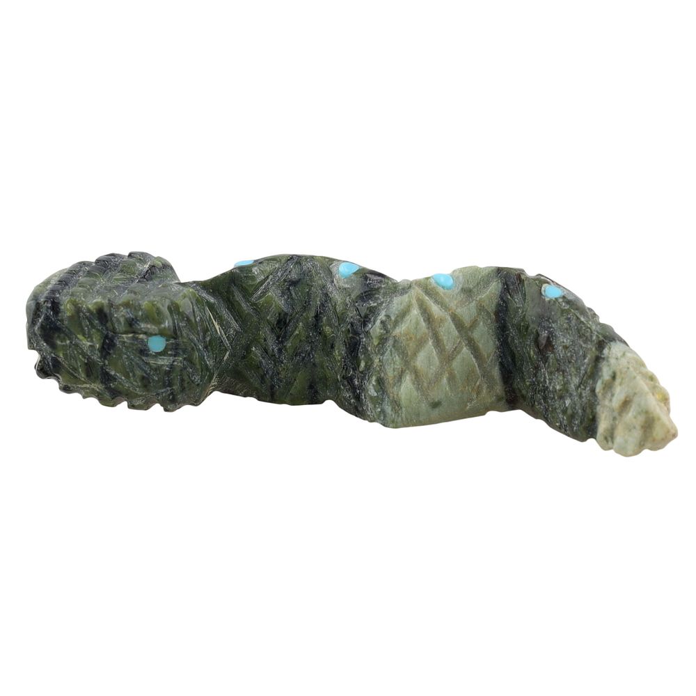 Lot 377: Bennie Bacy Zuni Serpentine Snake Fetish Carving