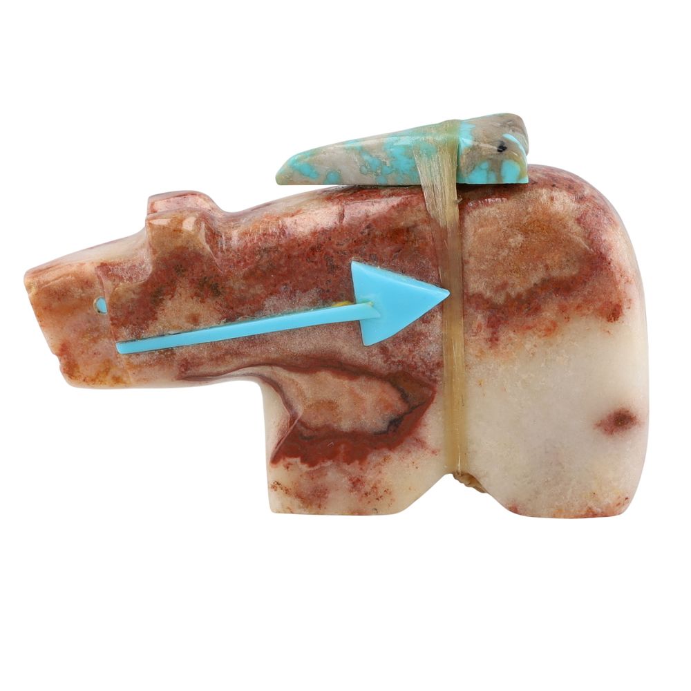 Lot 378: Bennie Bacy Zuni Agate Bear Fetish Carving