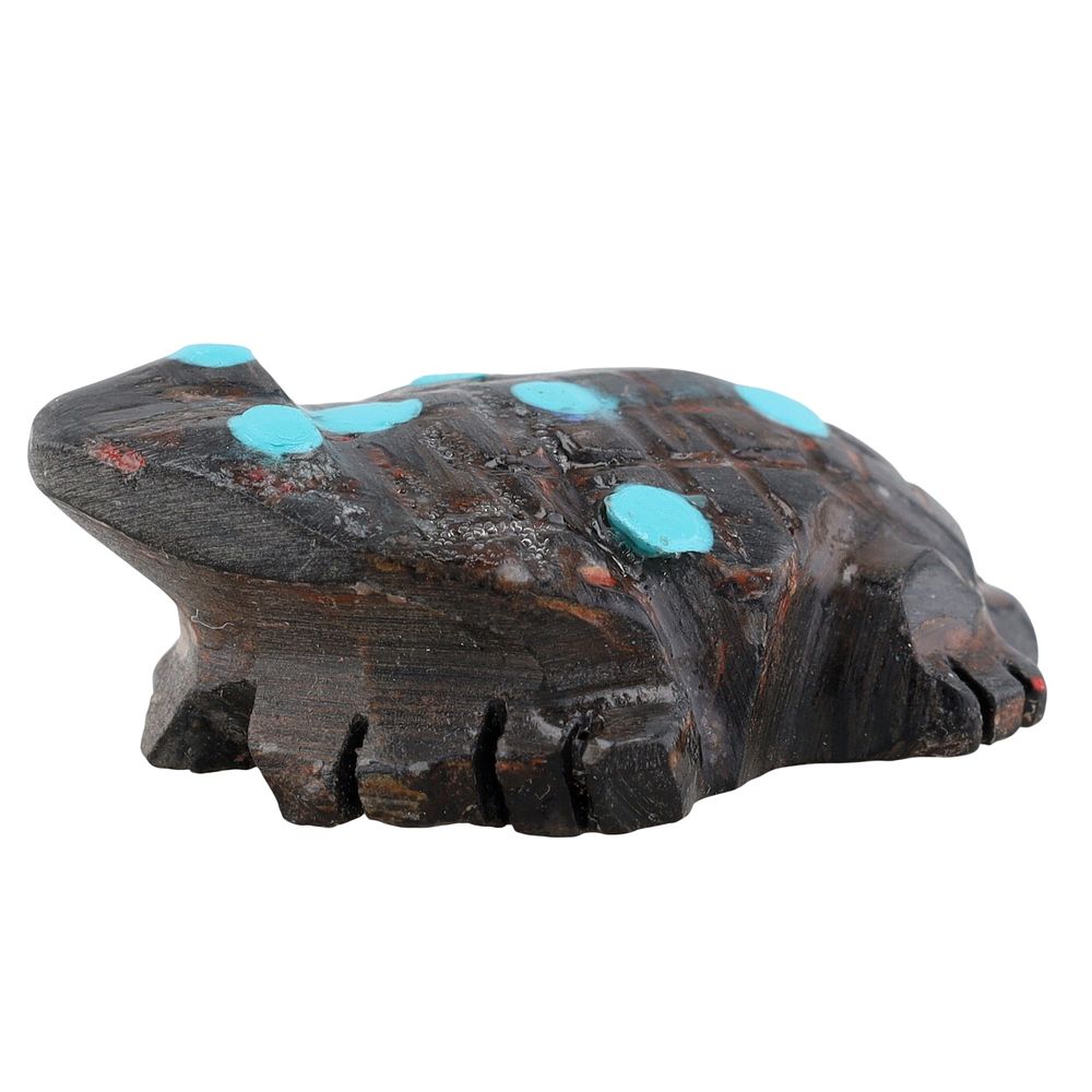 Lot 379: Carl Etsate Zuni Jet Frog Fetish Carving
