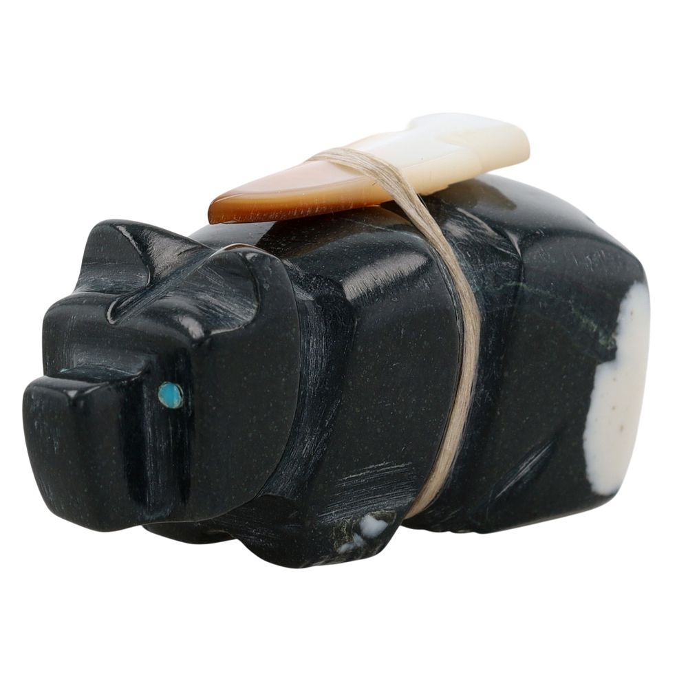 Lot 388: Fred Weekoty Zuni Marble Offering Bear Fetish Carving