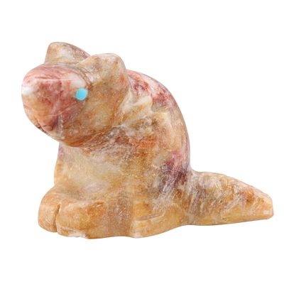 Gilbert Lonjose Zuni Soapstone Beaver Fetish Carving / Approximate dimensions:1.5" x 1.25" x 1.2"