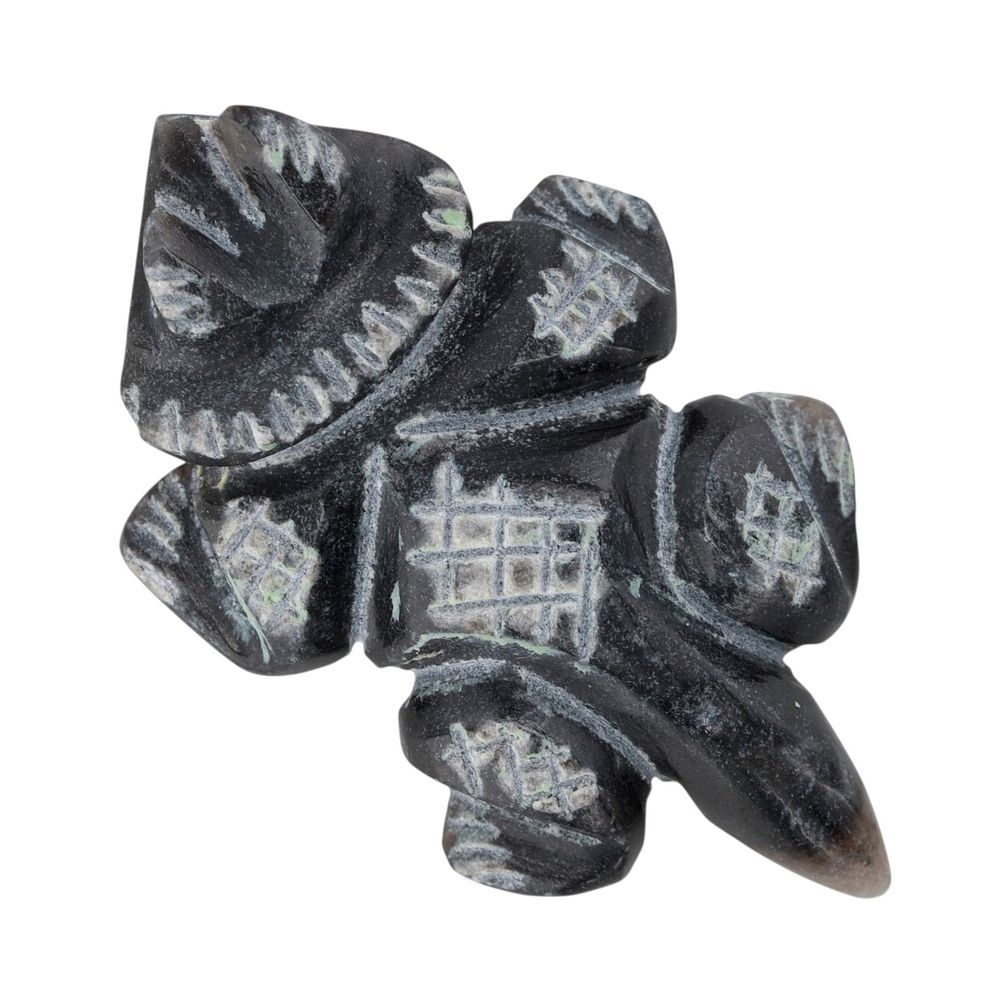 Lot 398: Albert Livingston Navajo Serpentine Sgraffito Horned Lizard Fetish Carving