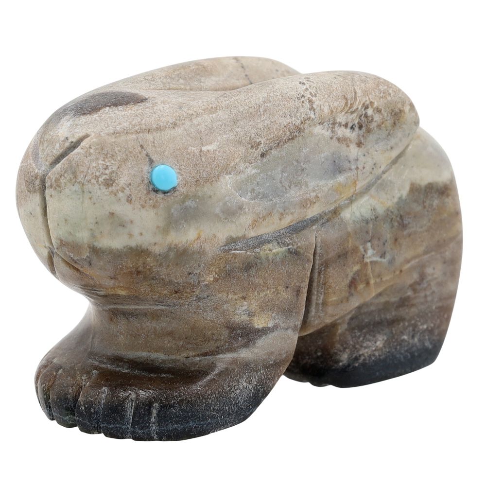 Lot 400: Reynold Lunasee Zuni Picasso Marble Rabbit Fetish Carving