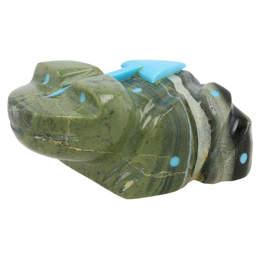Lot 401: Bennie Bacy Zuni Serpentine Frog Fetish Carving