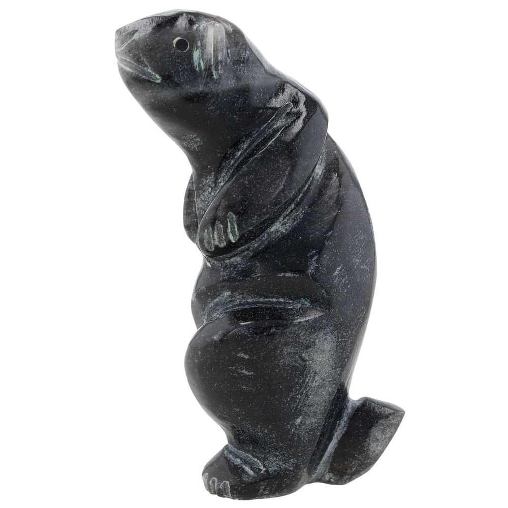 Lot 403: Albert Livingston Navajo Marble Standing Beaver Fetish Carving
