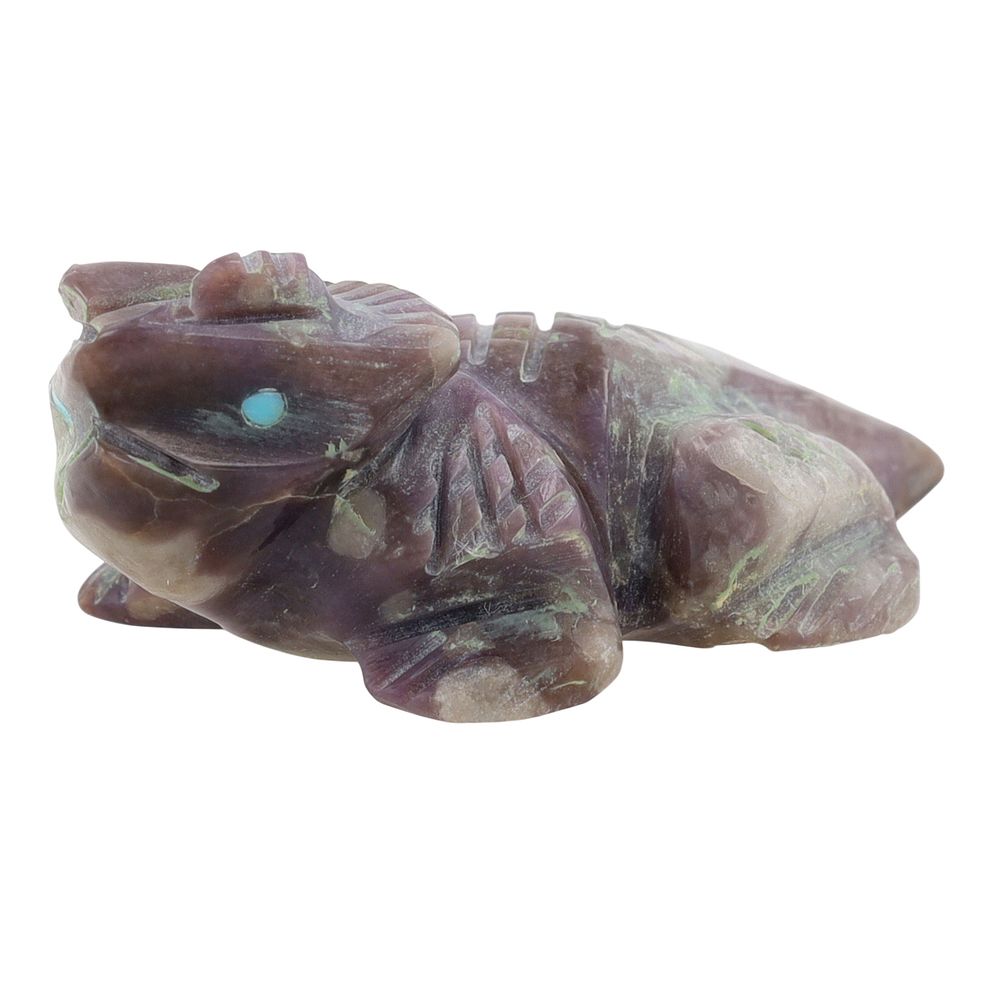 Lot 409: Albert Livingston Navajo Violite Horned Lizard Fetish Carving
