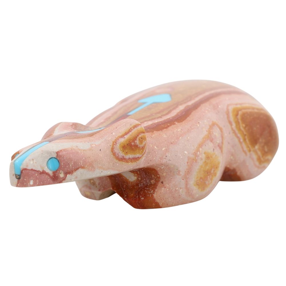 Lot 410: Richardson's Trading Post: Kenric Laiwakete Zuni Wonderstone Badger Fetish Carving