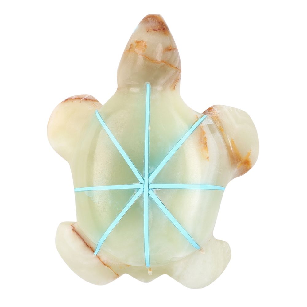 Lot 415: Richardson's Trading Post: Kenric Laiwakete Zuni Fluorite Turtle Fetish Carving