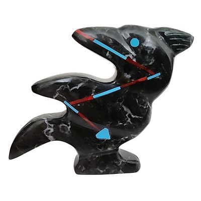 Richardson's Trading Post: Kenric Laiwakete Zuni Marble Eagle Fetish Carving. Kenric Laiwakete 