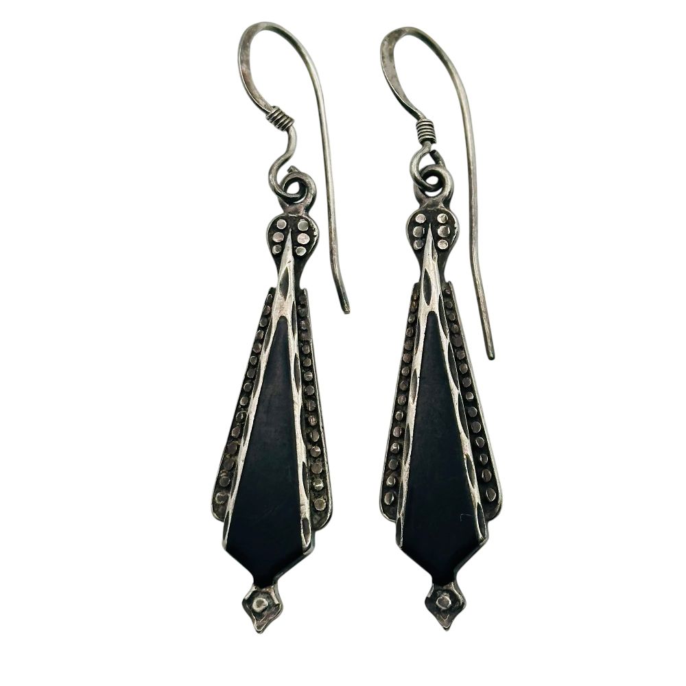 Lot 2: Southwest Silver Cloud Sterling Stamped Earrings