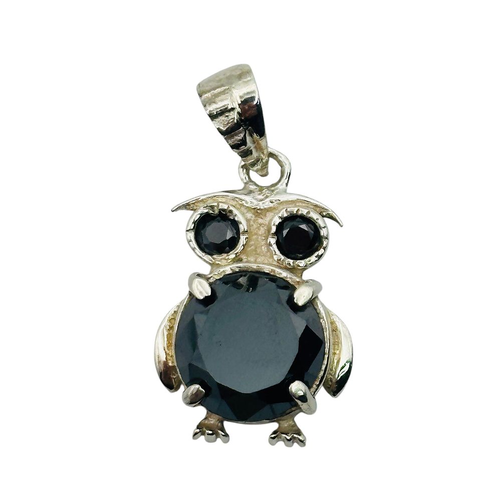 Lot 6: Sterling Moissanite Owl Pendant