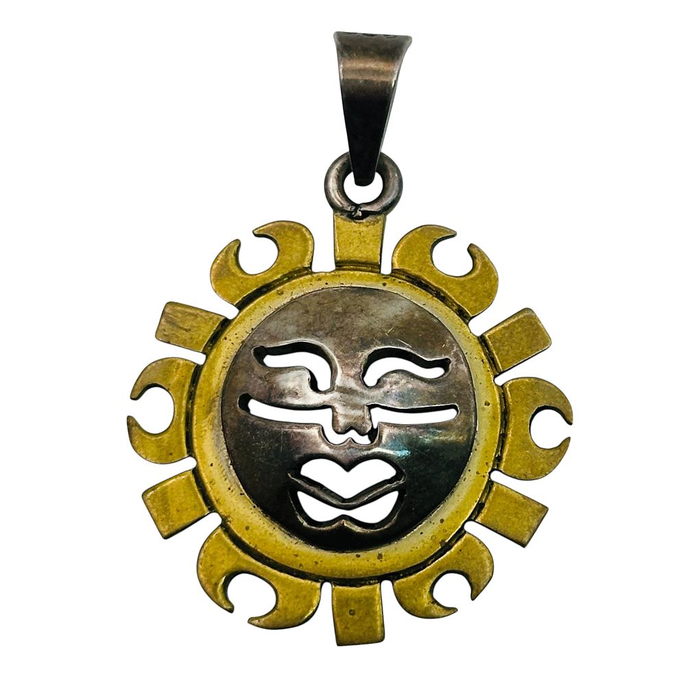 Lot 17: Mexico Sterling Sun Face Pendant