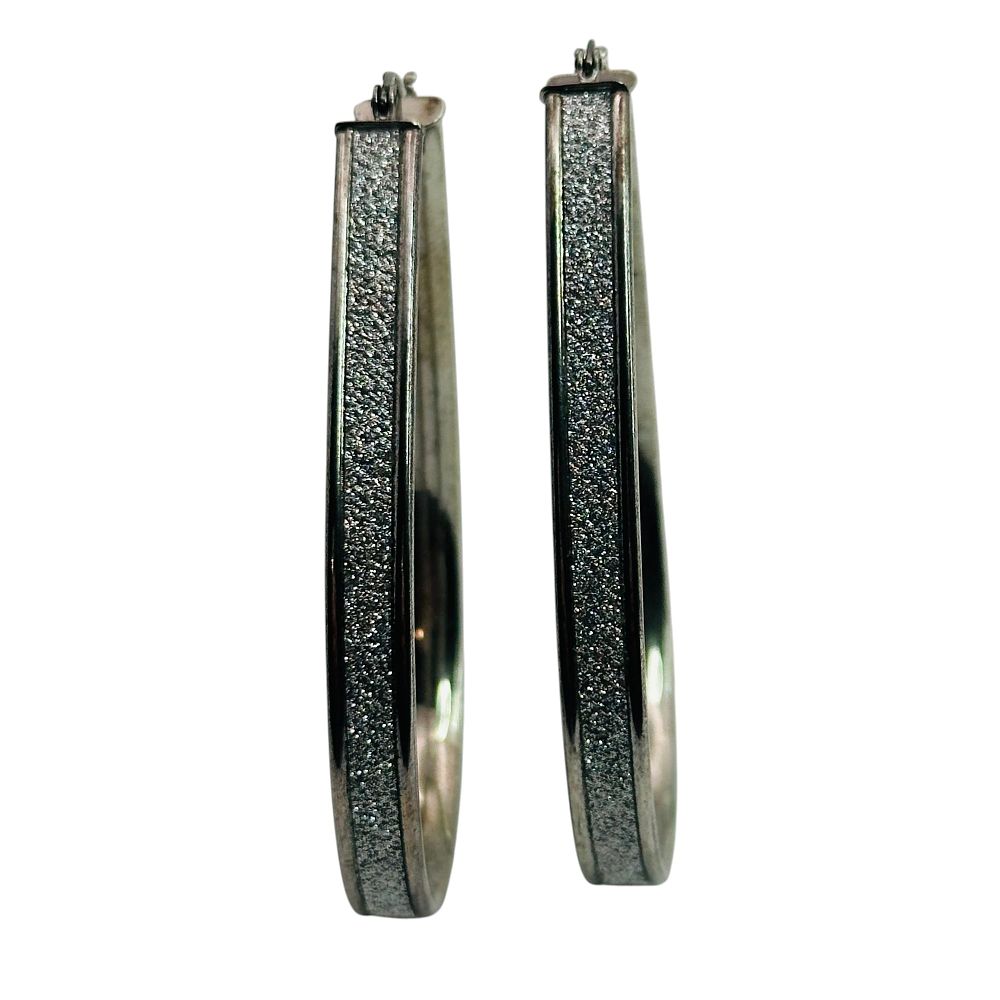 Lot 27: Signed Sterling Sparkle Hoop Earrings