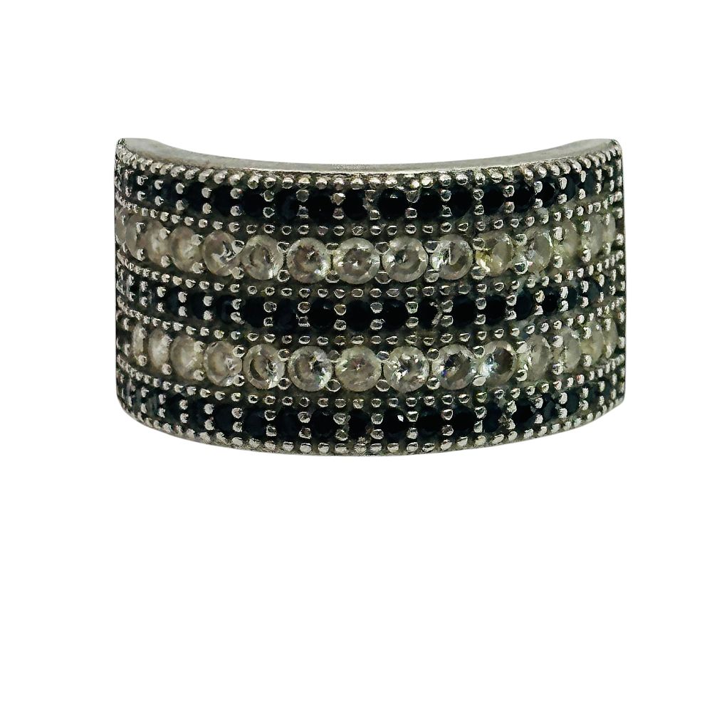 Lot 37: Sterling Rhinestone Ring Sz 7
