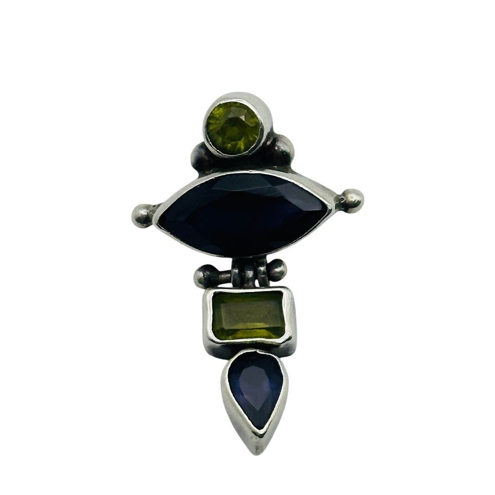 Lot 40: Sterling Peridot Onyx Pendant