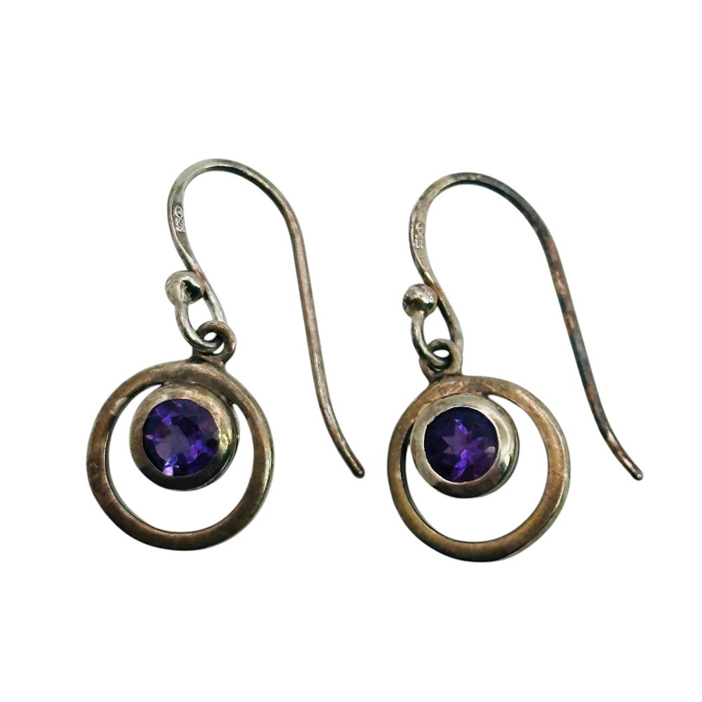 Lot 42: Boma Sterling Amethyst Earrings