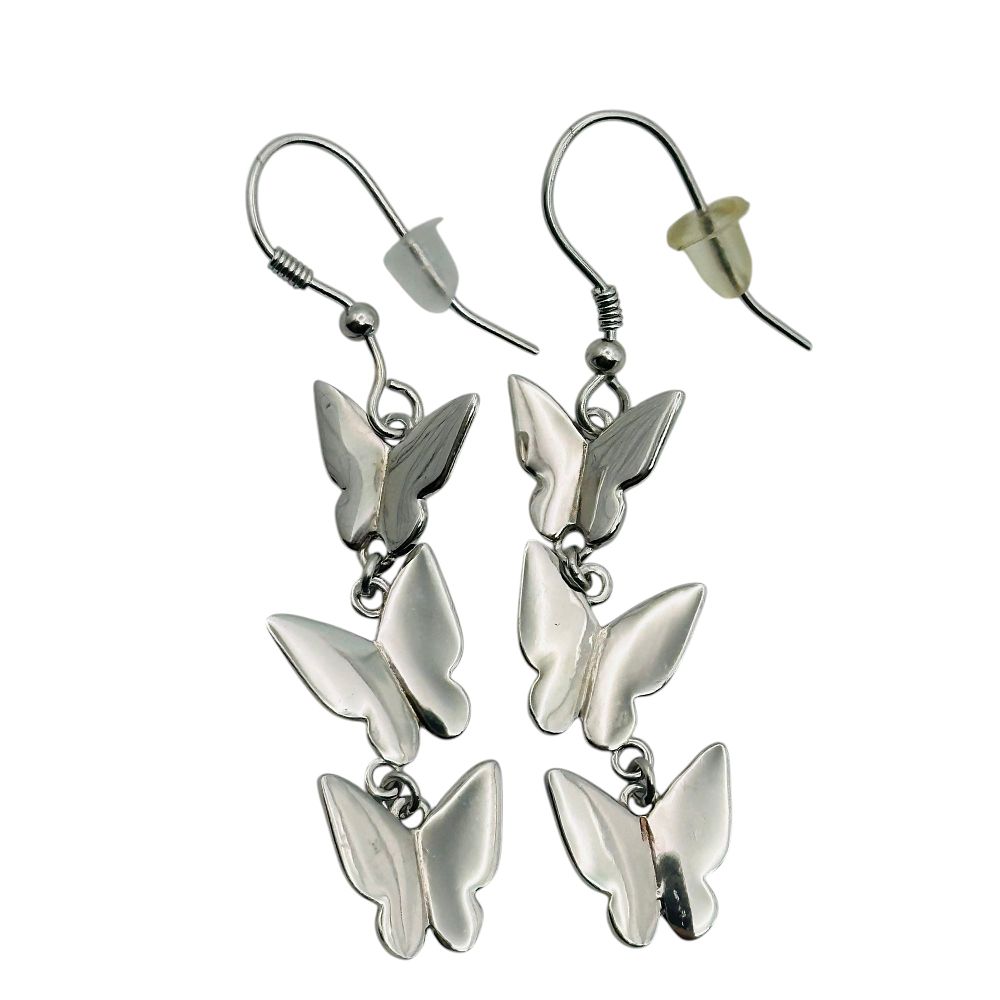 Lot 46: Signed Sterling Butterfly Dangle Earrings