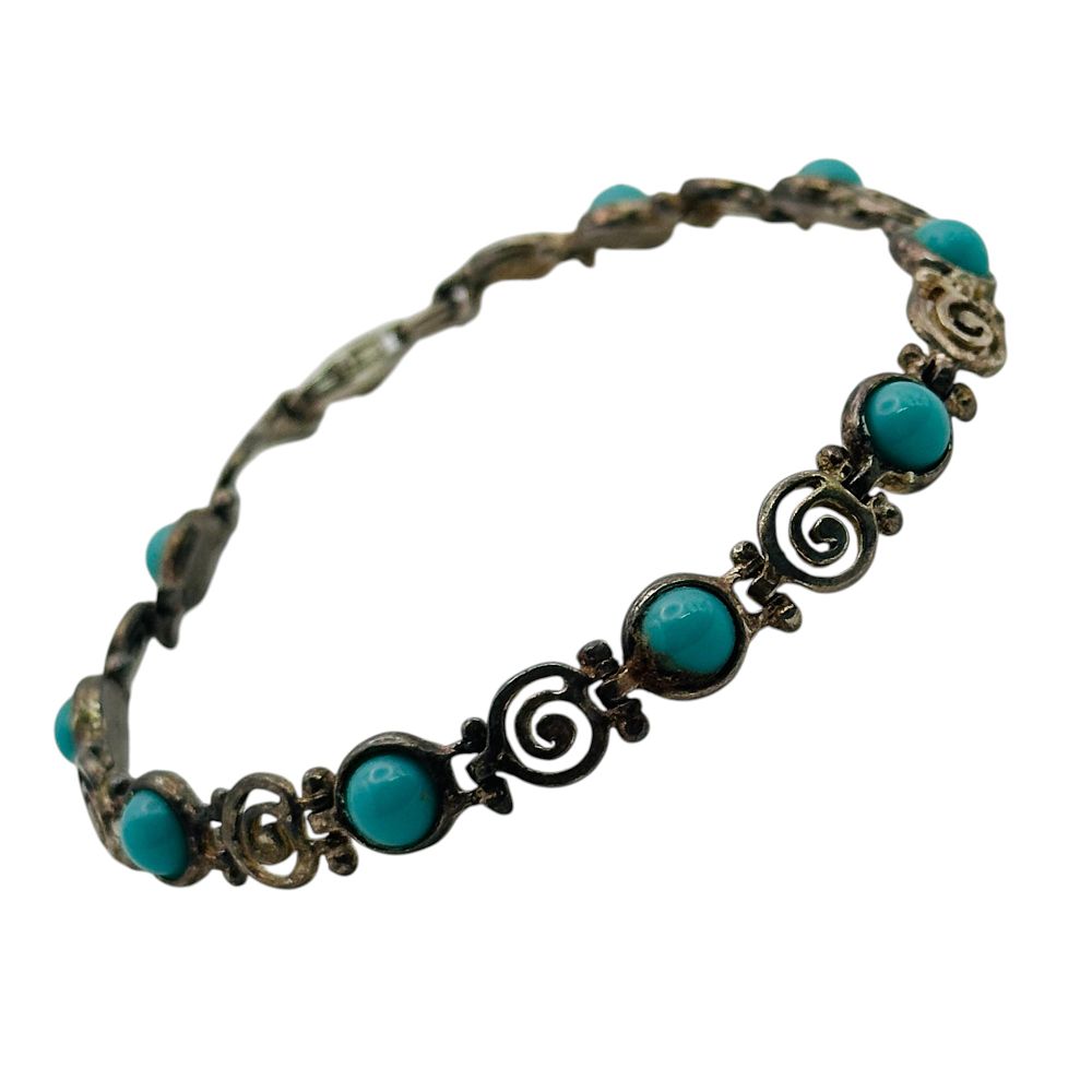 Lot 49: Sterling Turquoise Bracelet