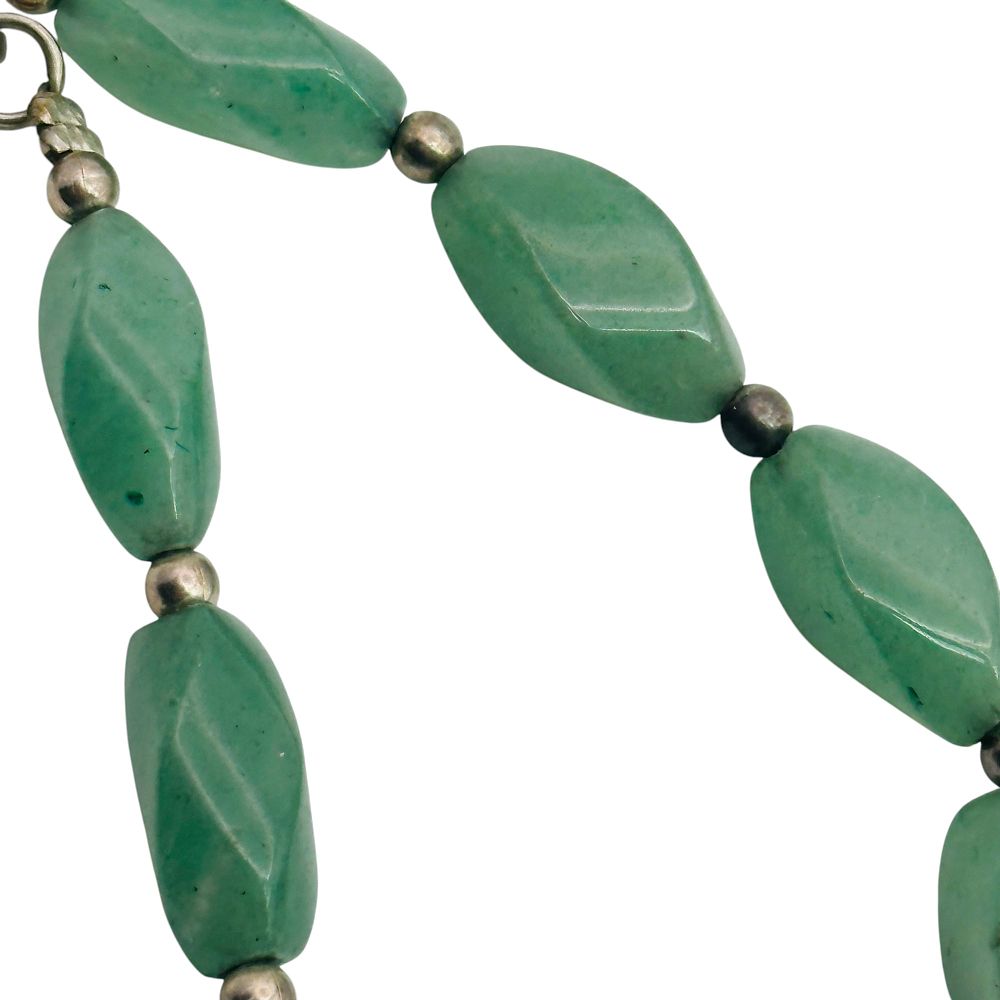 Lot 53: Signed Sterling Jade Bracelet