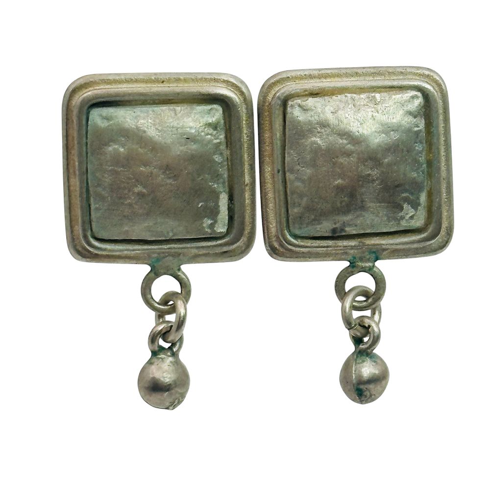 Lot 56: Sterling Square Earrings