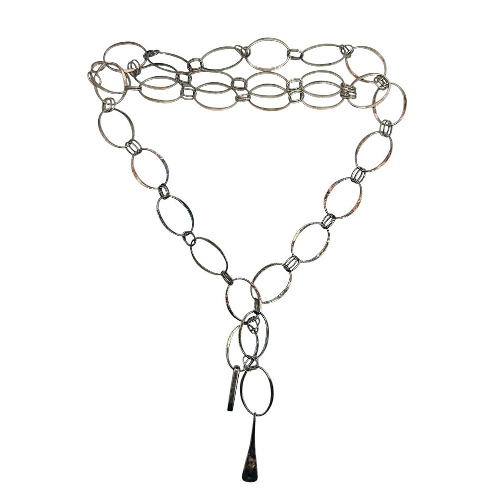 Lot 58: Signed RLM Studio Sterling Hammered Necklace