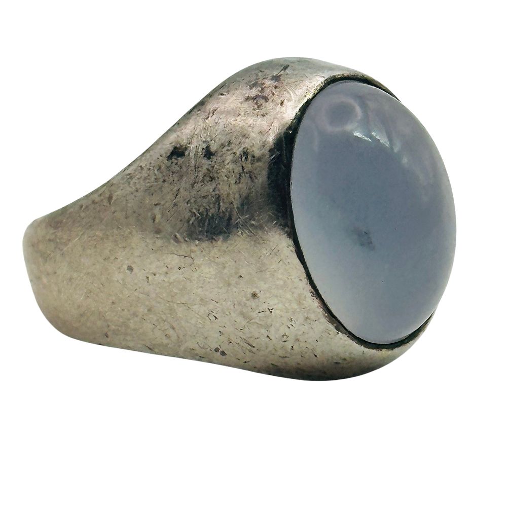 Lot 65: Sterling Moonstone Dome Ring Sz 6