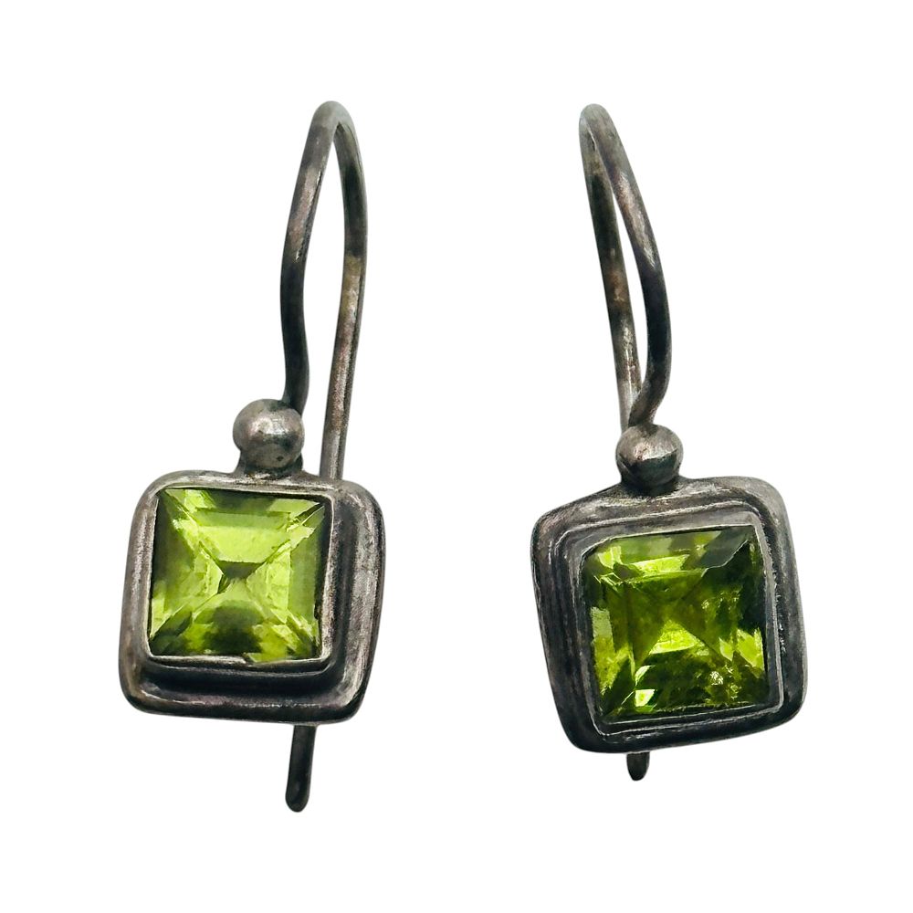 Lot 67: Sterling Peridot Earrings
