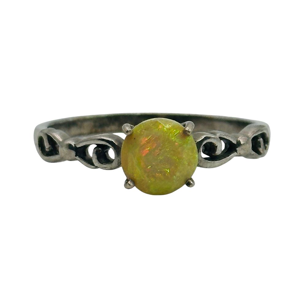Lot 70: Sterling Opal Ring Sz 6.5