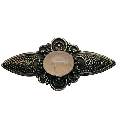 Sterling Rose Quartz Studded Brooch. Sterling rose quartz studded brooch 6.3g